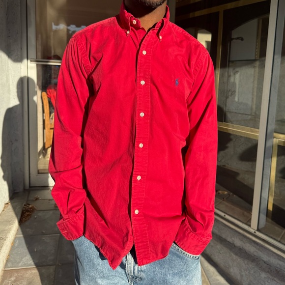 Ralph Lauren Blue Label Red Classic Fit Oxford Button Down Shirt Sz S - Picture 6 of 7